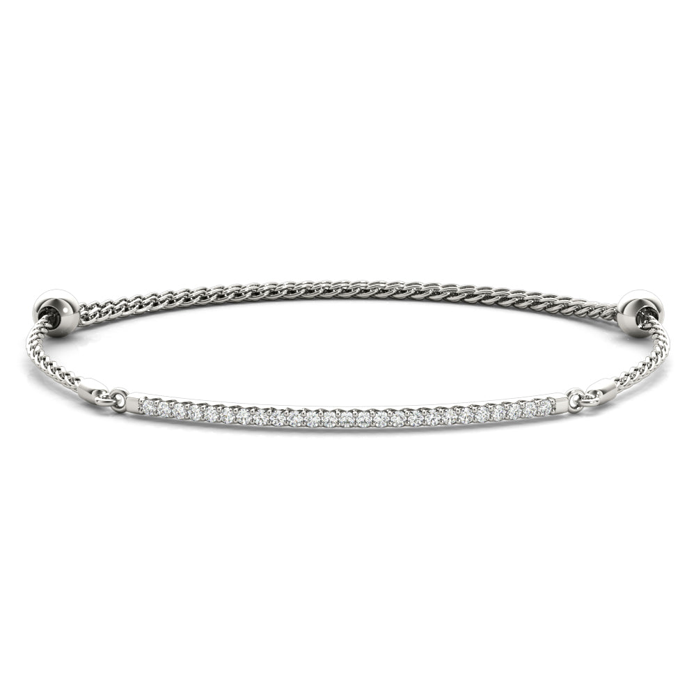 Exquisite Single Row Diamond Bracelet in 14kt White Gold