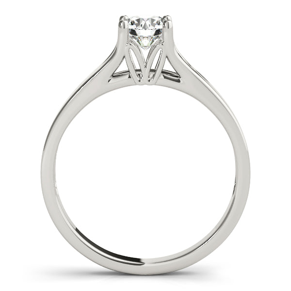 Elegant 14kt White Gold Solitaire Round Engagement Ring Setting (1 ct TW Center Stone Capacity)