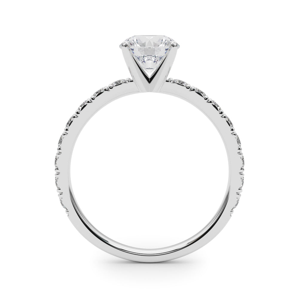Exquisite 2 CT Round Brilliant Cut Engagement Ring Semi-Mount in 14kt White Gold