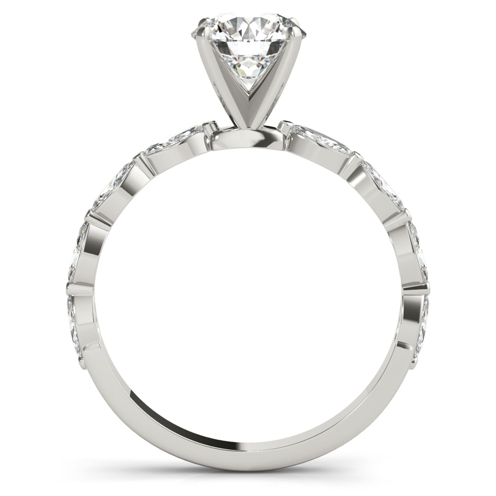 Elegant 14kt White Gold Marquise Semi-Mount Diamond Engagement Ring Setting (1/2 ct tw)
