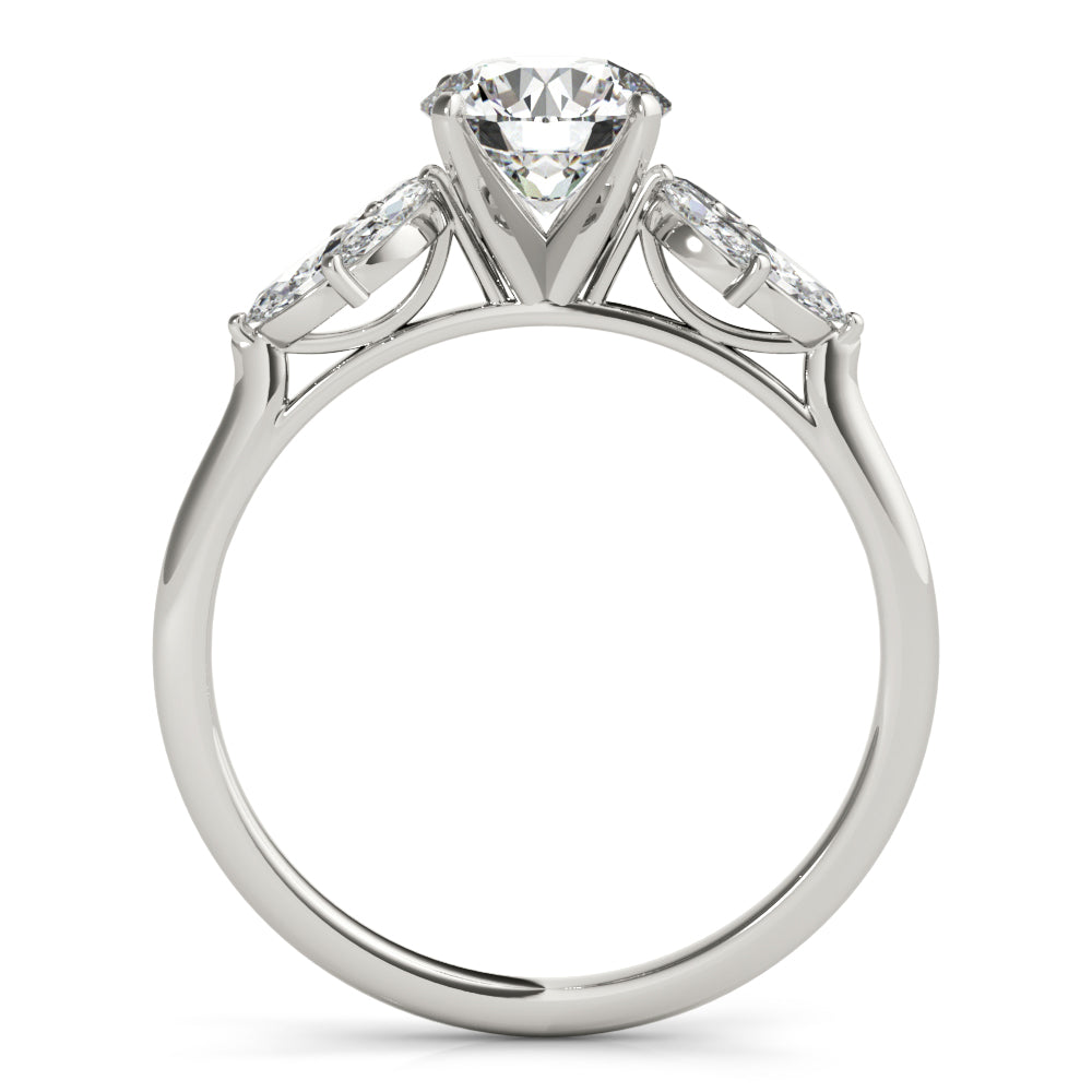 Exquisite Marquise Cut Engagement Ring with Side Accents in 14kt White Gold
