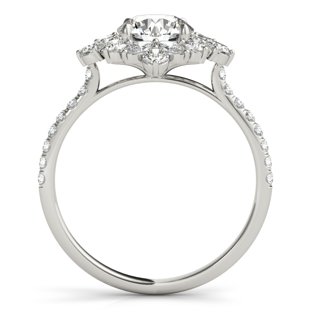 Elegant 14kt White Gold Round Cut Solitaire Engagement Ring Setting - 3/4 ct TW SI2, H-I