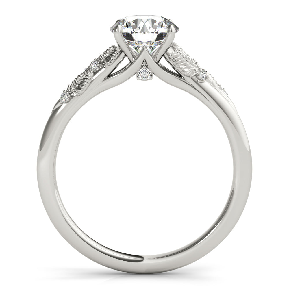 Elegant 14kt Yellow Gold Semi-Mount Round Cut Engagement Ring Setting - 1.7 DWT