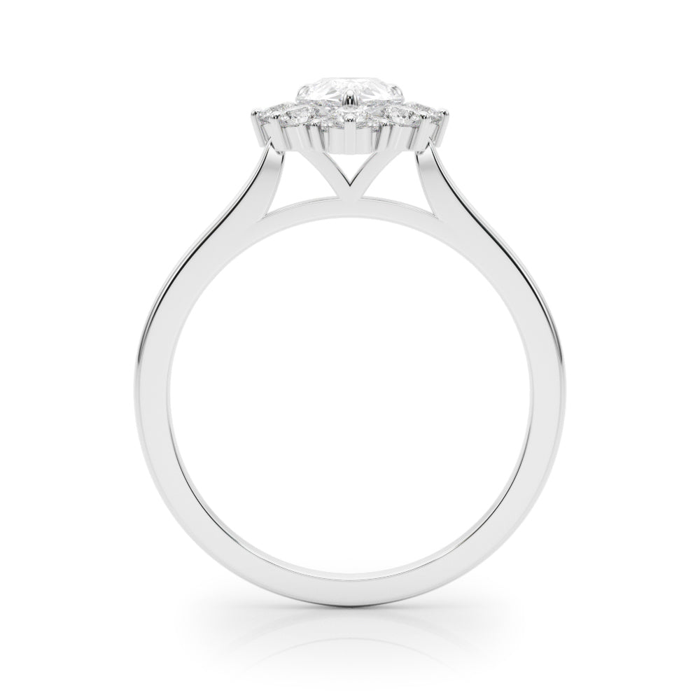 Elegant 14kt White Gold Pear Shape Semi-Mount Fashion Ring - Style