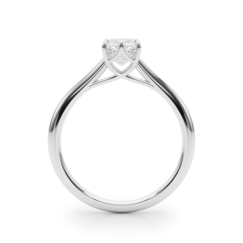 Exquisite 14k White Gold Solitaire Cushion Cut Engagement Ring Setting - 3.8mm Wide