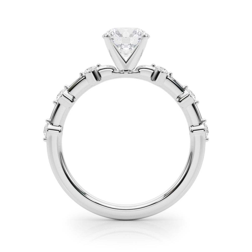 Elegant 14kt White Gold Semi-Mount Diamond Ring Setting - Style
