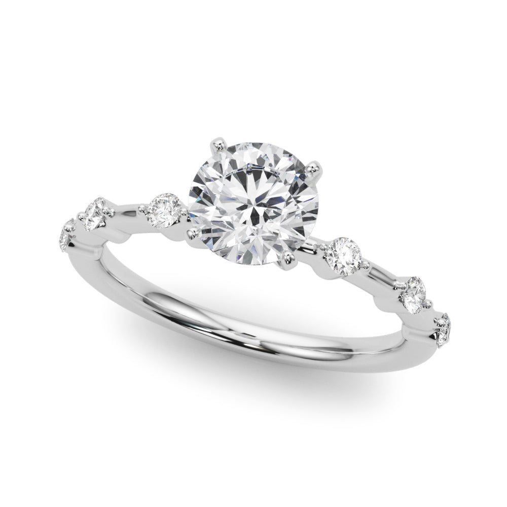 Elegant 14kt White Gold Semi-Mount Diamond Ring Setting - Style