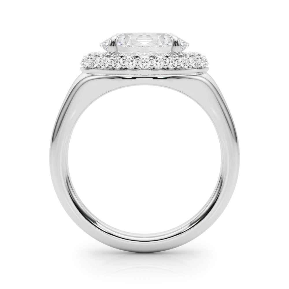 Exquisite 14kt Yellow Gold Oval Trellis Engagement Ring Setting - Semi-Mount with 3/8 ct tw Diamonds