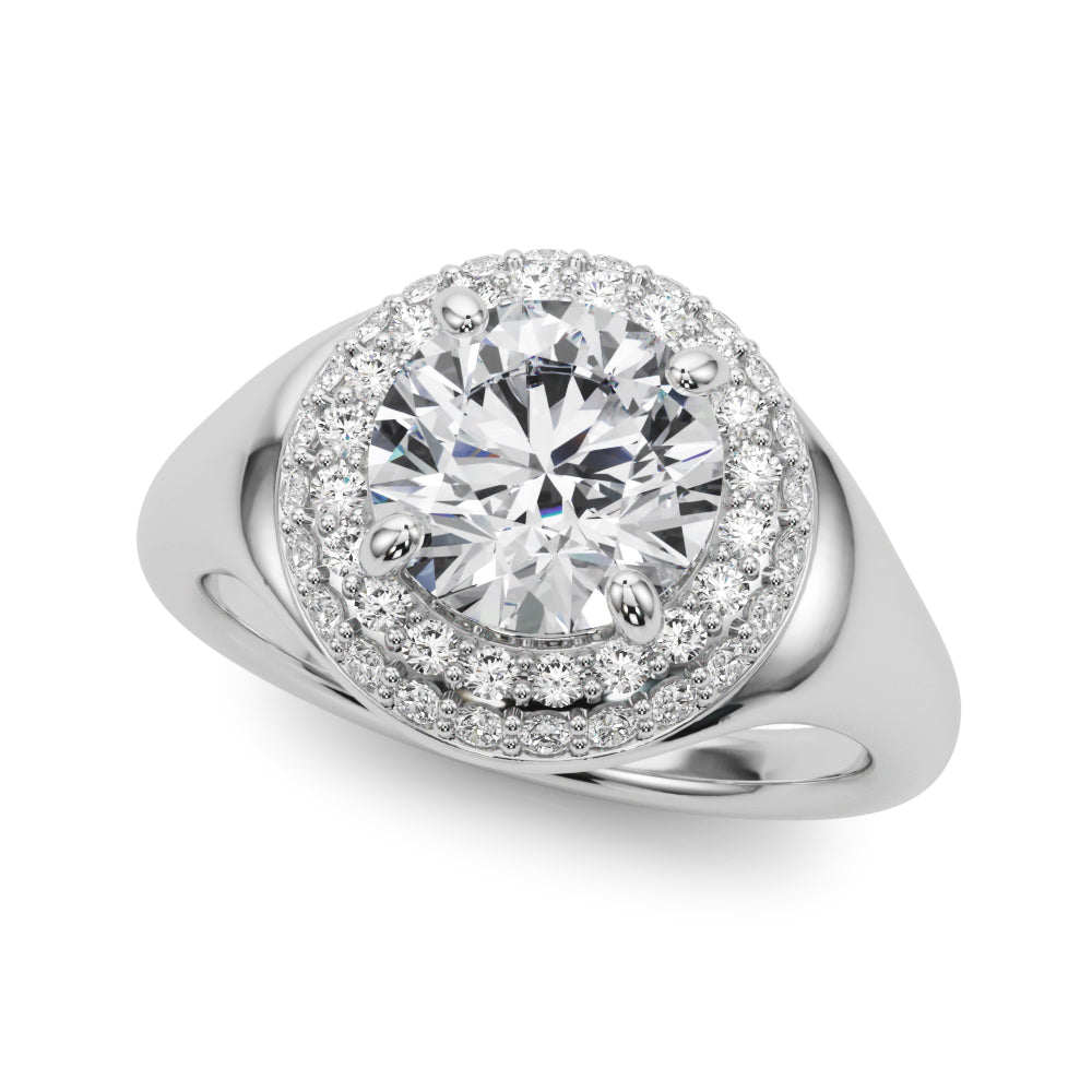Elegant 1 CT Round Cut Trellis Engagement Ring Setting in 14k Yellow Gold