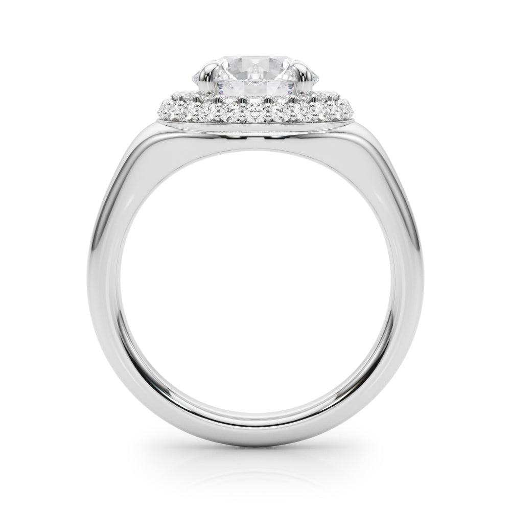 Elegant 1 CT Round Cut Trellis Engagement Ring Setting in 14k Yellow Gold