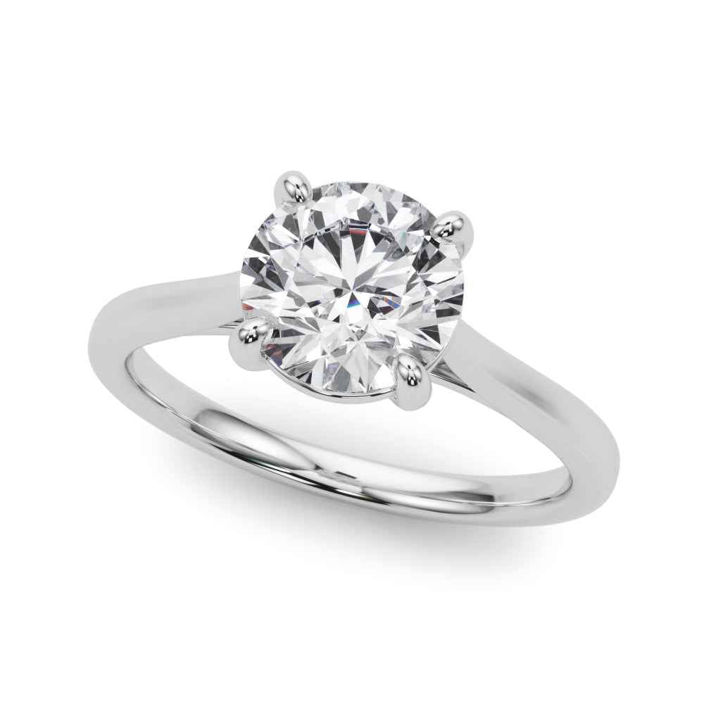 Elegant 14kt White Gold Solitaire Round Semi-Mount Ring Setting - 1/4 ct tw