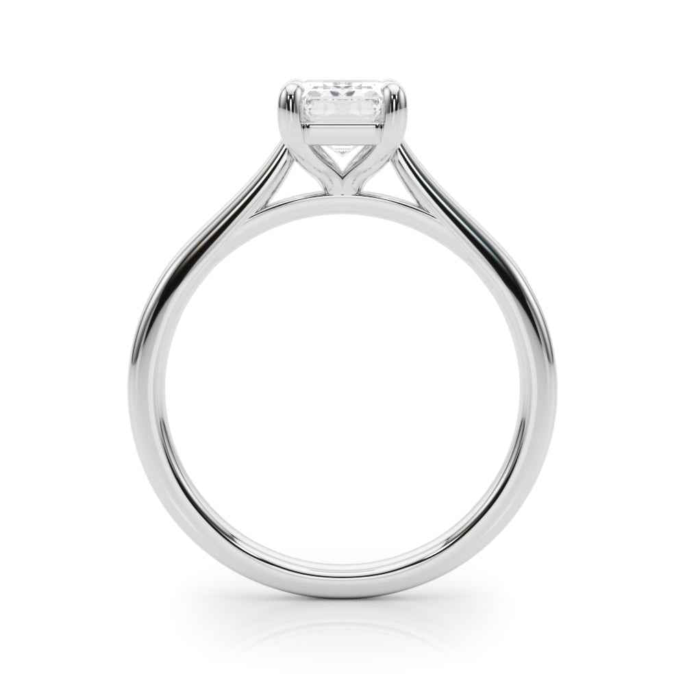 Exquisite Solitaire Emerald Engagement Ring - 4.5x3 MM Emerald Cut