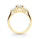 14k White Gold 3 Stone Round Cut Engagement Ring Setting - 3/8 ct tw SI1-GH