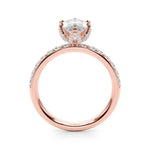 14k White Gold Marquise Semi-Mount Engagement Ring Setting - STYLE 