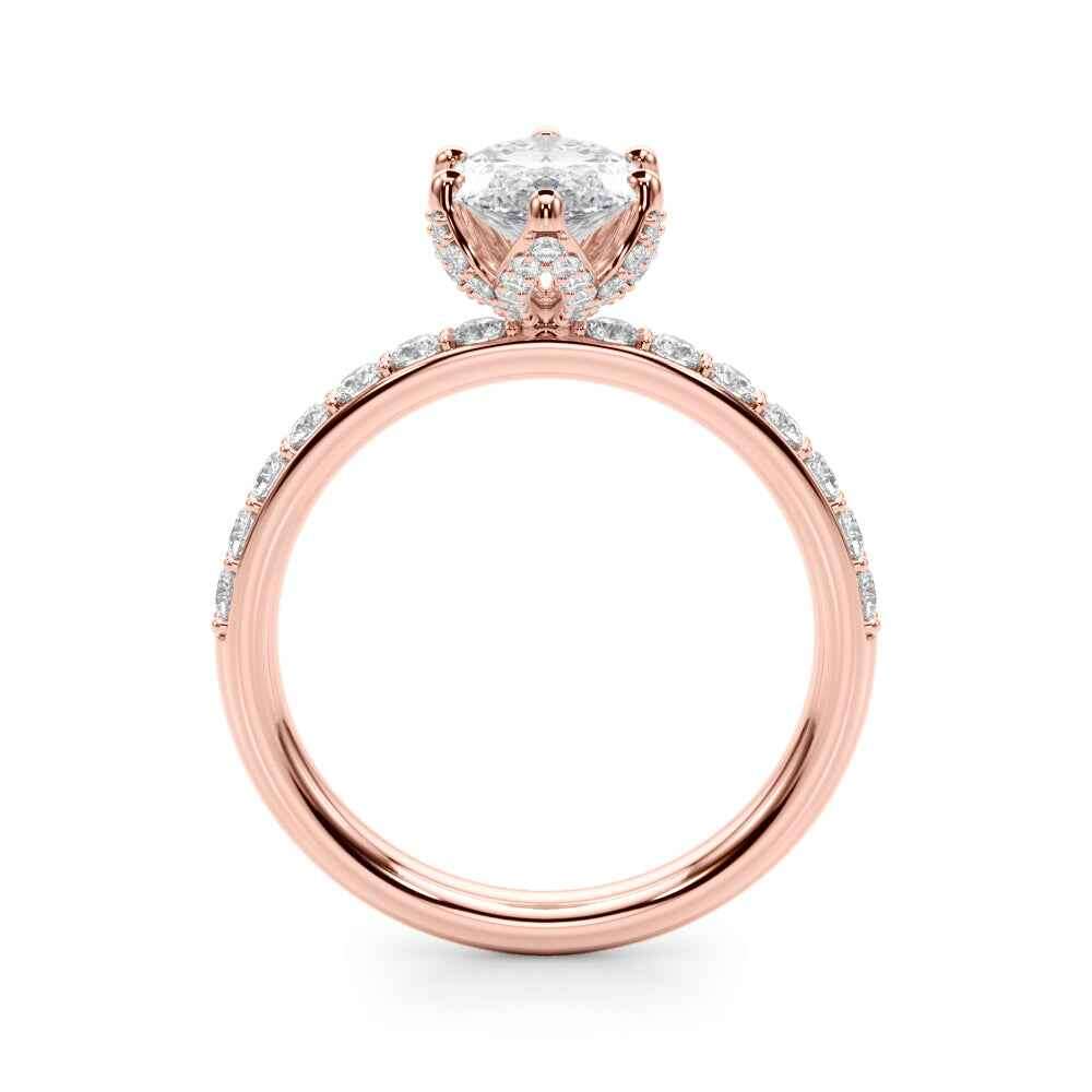 14k White Gold Marquise Semi-Mount Engagement Ring Setting - STYLE 