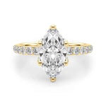 14k White Gold Marquise Semi-Mount Engagement Ring Setting - STYLE 