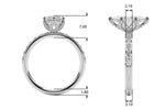 14k White Gold Marquise Semi-Mount Engagement Ring Setting - STYLE 