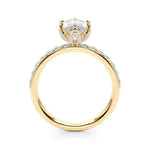 14k White Gold Marquise Semi-Mount Engagement Ring Setting - STYLE 