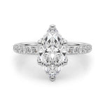 14k White Gold Marquise Semi-Mount Engagement Ring Setting - STYLE 
