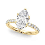 14k White Gold Marquise Semi-Mount Engagement Ring Setting - STYLE 