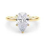 14k White Gold Pear Shape Semi-Mount Ring with 1/10 ct. tw. SI1-SI2, G-H Diamonds - Style 