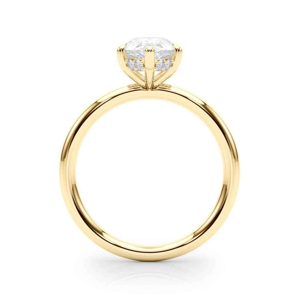 14k White Gold Pear Shape Semi-Mount Ring with 1/10 ct. tw. SI1-SI2, G-H Diamonds - Style 