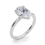 14k White Gold Pear Shape Semi-Mount Ring with 1/10 ct. tw. SI1-SI2, G-H Diamonds - Style 