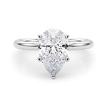 14k White Gold Pear Shape Semi-Mount Ring with 1/10 ct. tw. SI1-SI2, G-H Diamonds - Style 