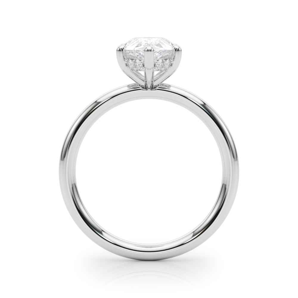 14k White Gold Pear Shape Semi-Mount Ring with 1/10 ct. tw. SI1-SI2, G-H Diamonds - Style 