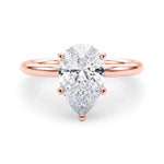 14k White Gold Pear Shape Semi-Mount Ring with 1/10 ct. tw. SI1-SI2, G-H Diamonds - Style 