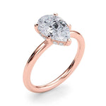 14k White Gold Pear Shape Semi-Mount Ring with 1/10 ct. tw. SI1-SI2, G-H Diamonds - Style 