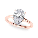 14k White Gold Pear Shape Semi-Mount Ring with 1/10 ct. tw. SI1-SI2, G-H Diamonds - Style 
