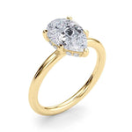 14k White Gold Pear Shape Semi-Mount Ring with 1/10 ct. tw. SI1-SI2, G-H Diamonds - Style 