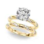 14k Yellow Gold 1/4 CTW Semi-Mount Engagement Ring - Style 
