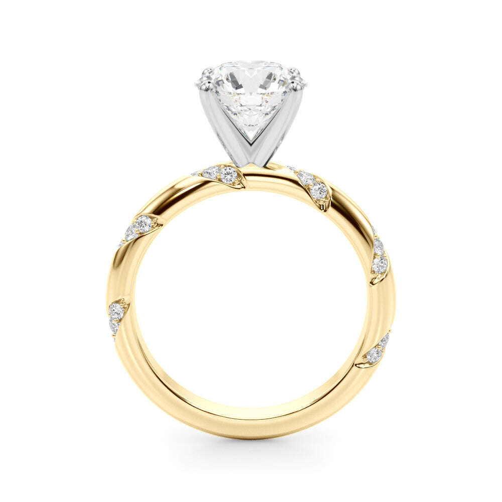 14k Yellow Gold 1/4 CTW Semi-Mount Engagement Ring - Style 