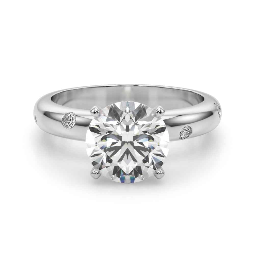 14kt White Gold 1/8 CTW Diamond Semi-Mount Ring Setting - Style 