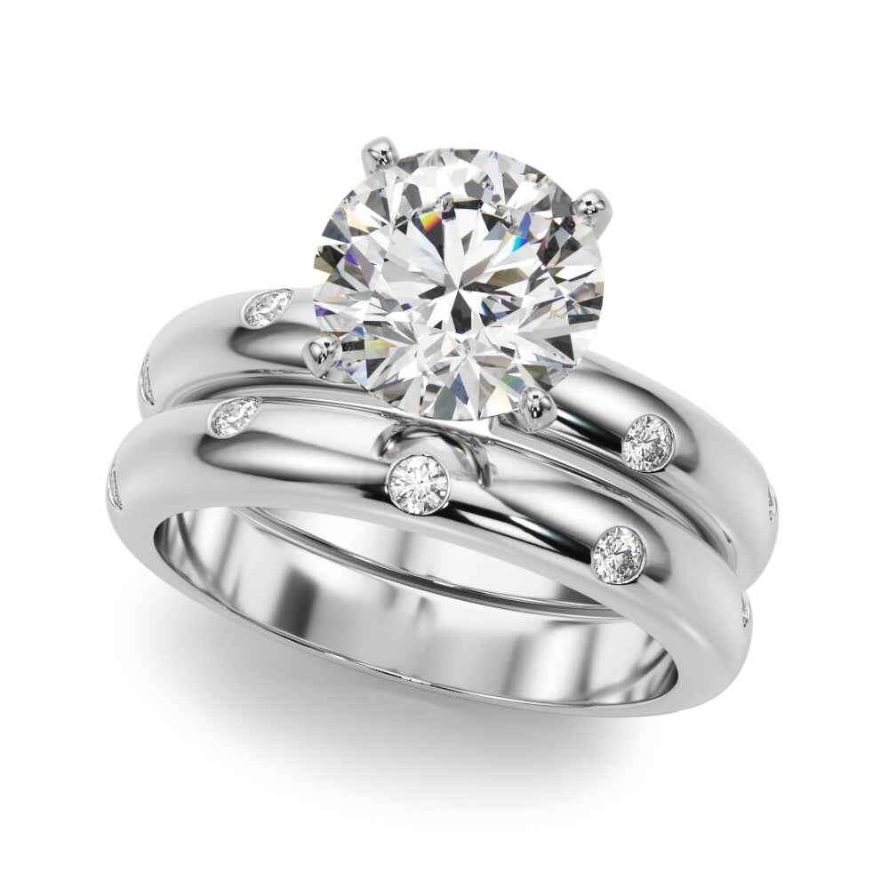 14kt White Gold 1/8 CTW Diamond Semi-Mount Ring Setting - Style 