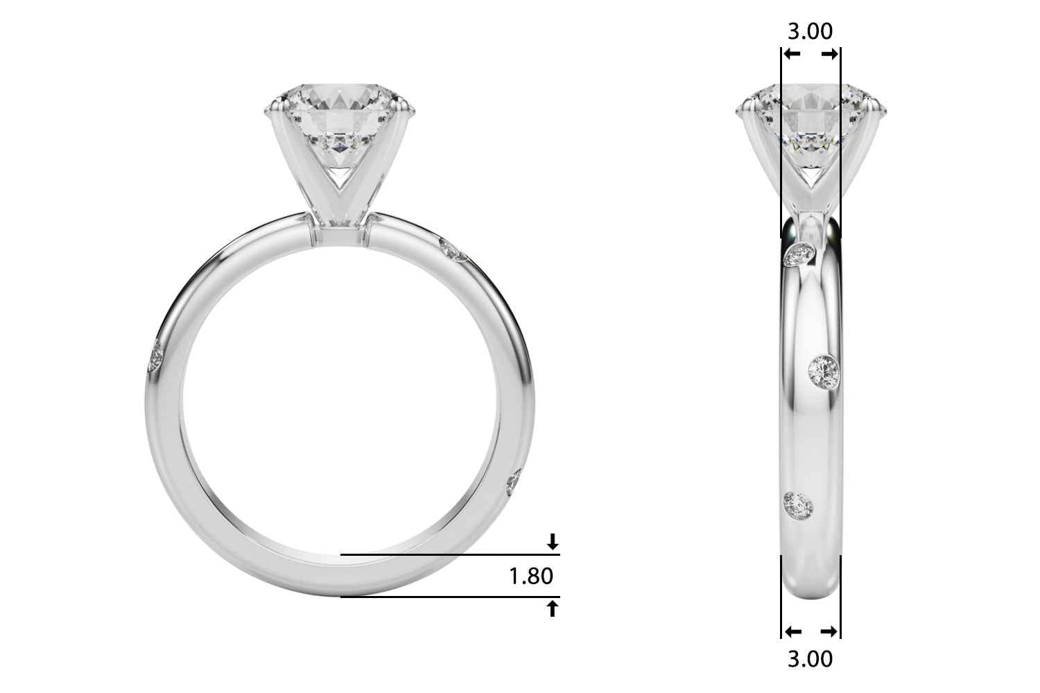 14kt White Gold 1/8 CTW Diamond Semi-Mount Ring Setting - Style 