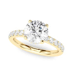 14kt White Gold 1 Carat Round Center Engagement Ring Semi-Mount (STYLE 