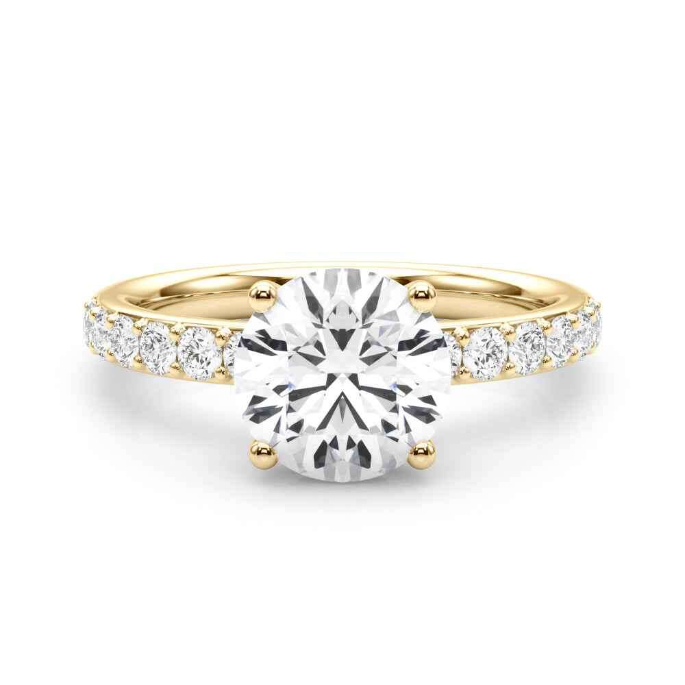 14kt White Gold 1 Carat Round Center Engagement Ring Semi-Mount (STYLE 