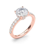 14kt White Gold 1 Carat Round Center Engagement Ring Semi-Mount (STYLE 
