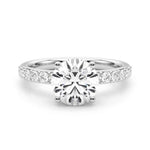 14kt White Gold 1 Carat Round Center Engagement Ring Semi-Mount (STYLE 
