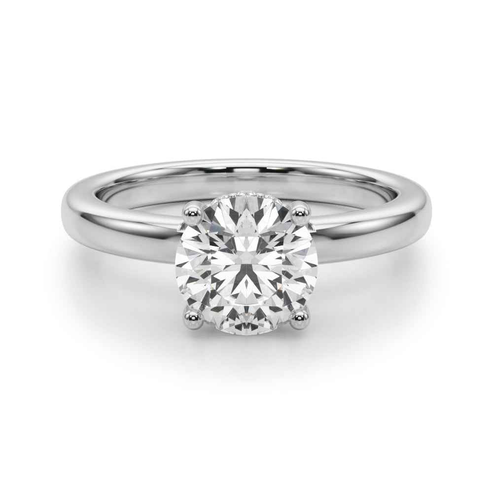 14kt White Gold 1 CT Round Diamond Semi-Mount Engagement Ring