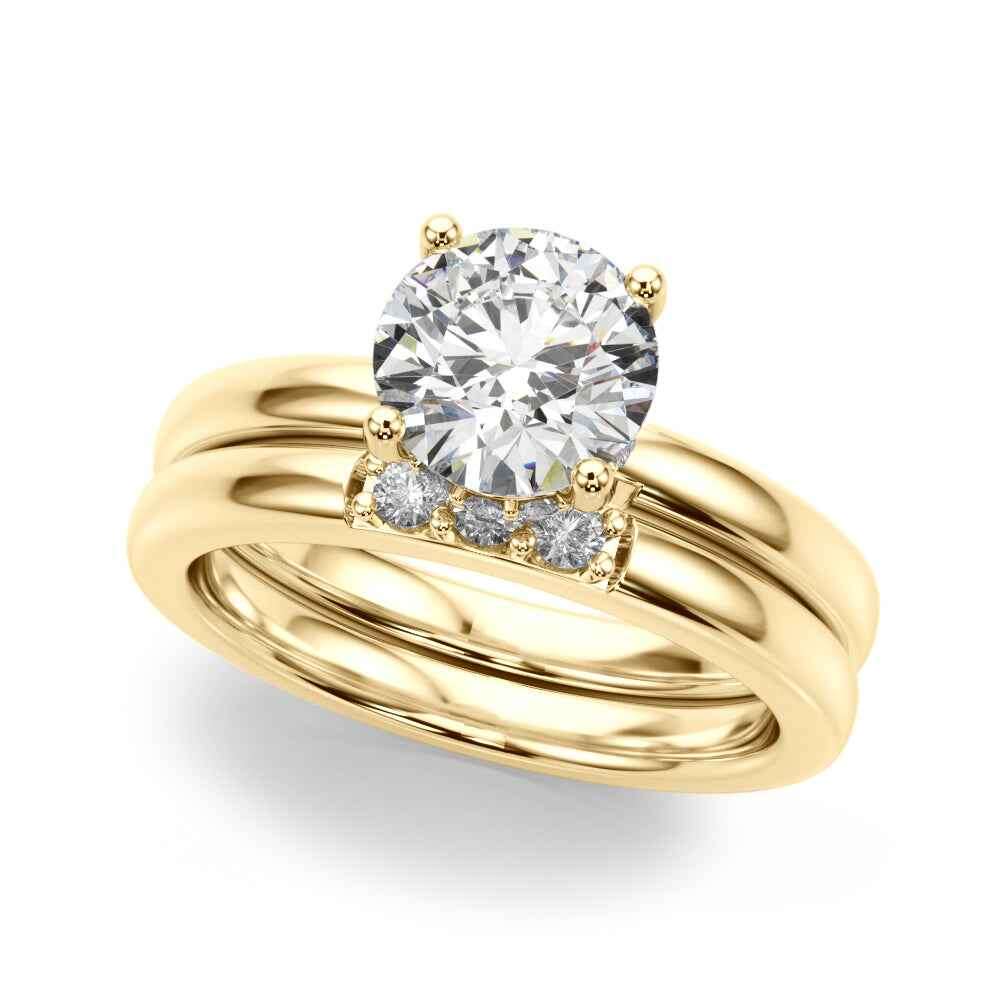 14kt White Gold 1 CT Round Diamond Semi-Mount Engagement Ring