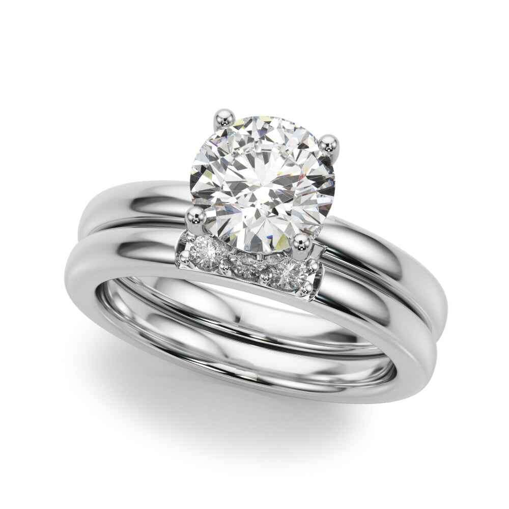 14kt White Gold 1 CT Round Diamond Semi-Mount Engagement Ring