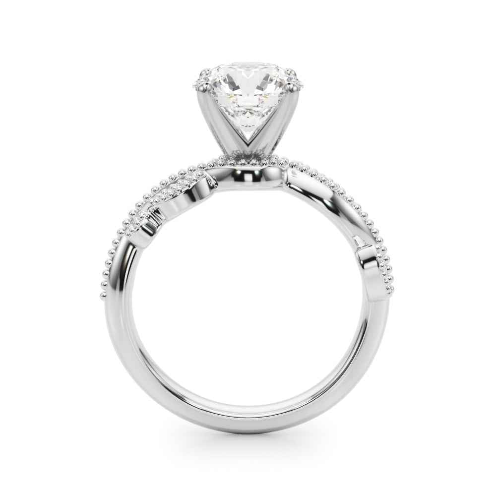 14kt White Gold Engagement Ring Setting with 1/15 ct tw SI1-GH Diamonds - STYLE 
