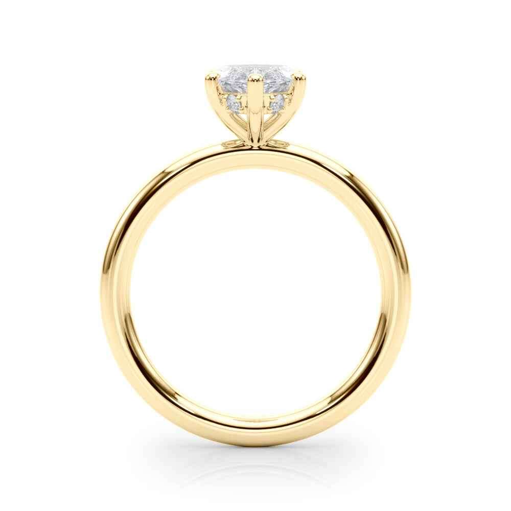 14kt White Gold Marquise Semi-Mount Engagement Ring Setting - 1 ct TW Diamond Accents