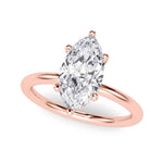 14kt White Gold Marquise Semi-Mount Engagement Ring Setting - 1 ct TW Diamond Accents