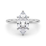 14kt White Gold Marquise Semi-Mount Engagement Ring Setting - 1 ct TW Diamond Accents