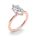 14kt White Gold Marquise Semi-Mount Engagement Ring Setting - 1 ct TW Diamond Accents